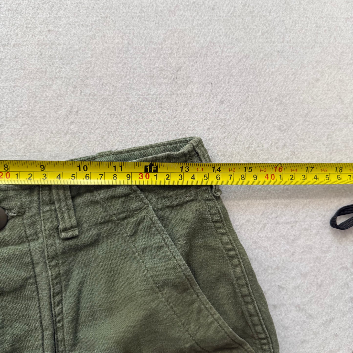 Vintage OG-107 Men Olive Green Type 1 Military Field Cut Off Shorts Army Size 28