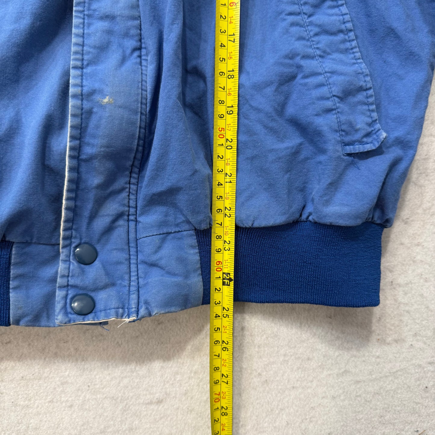 Ownco Men's Royal Blue Full Zip Bomber Jacket Embroidered Logo Workwear Size L