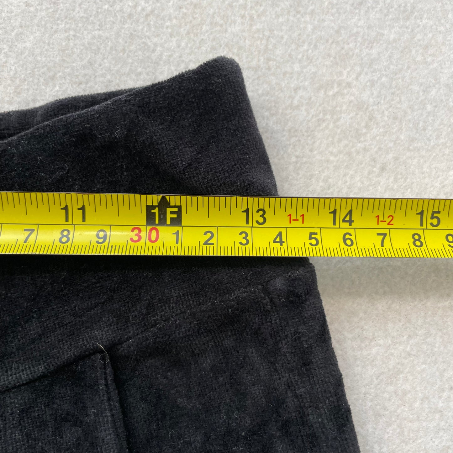 Juicy Couture Women Black Velour Flared Leg Track Pants Back Flap Pockets Size P