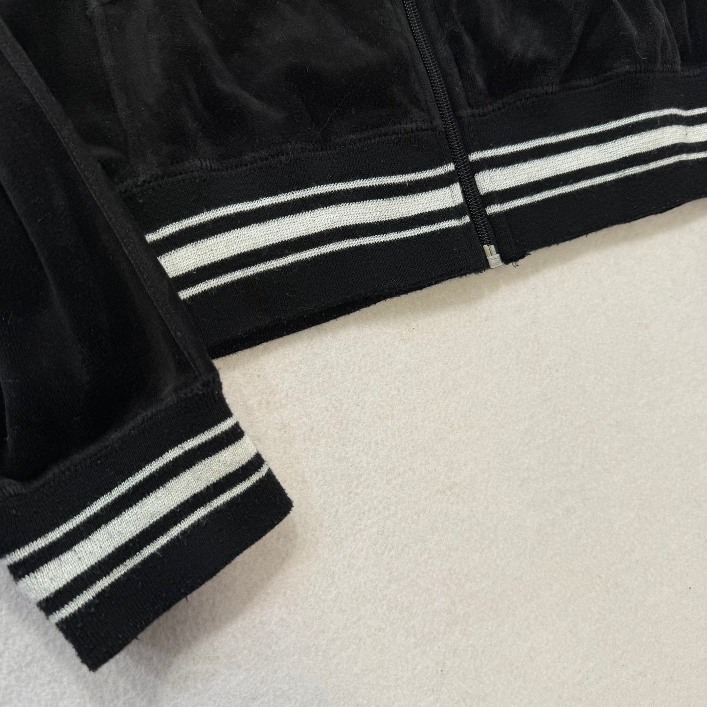 Vintage Juicy Couture black stripe full zip track jacket size M