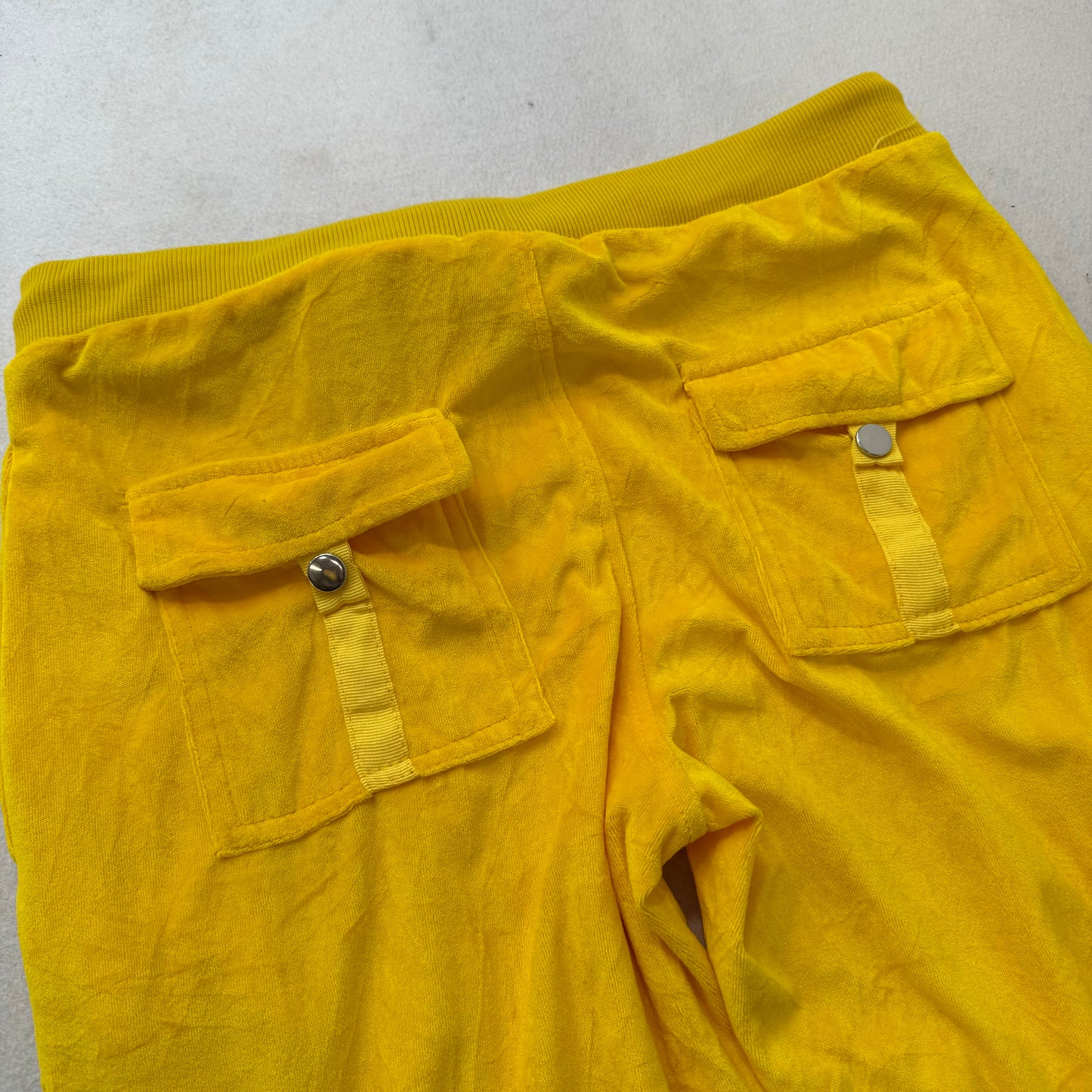 2003 Juicy Couture Women Yellow Zip-Up Hoodie & Pants Y2K Tracksuit Set Size M