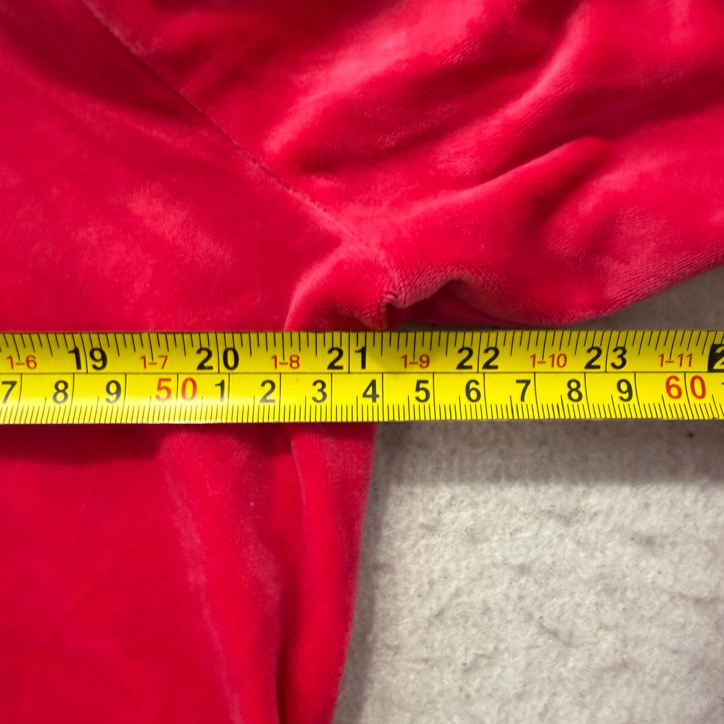 Juicy Couture Women's Red Velour Zip-Up Hoodie Pockets Rhinestone Logo Size XXL