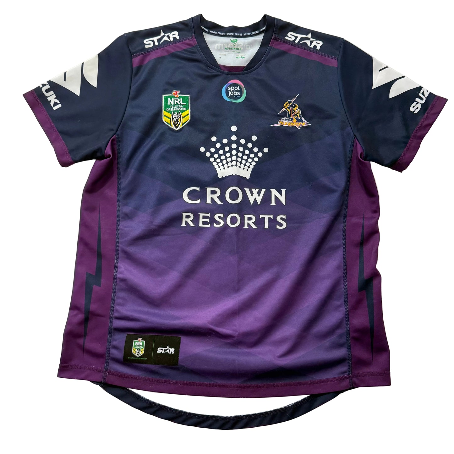Melbourne Storm 2015 NRL Men's Purple Navy #51 Premiers Sports Jersey Size XL