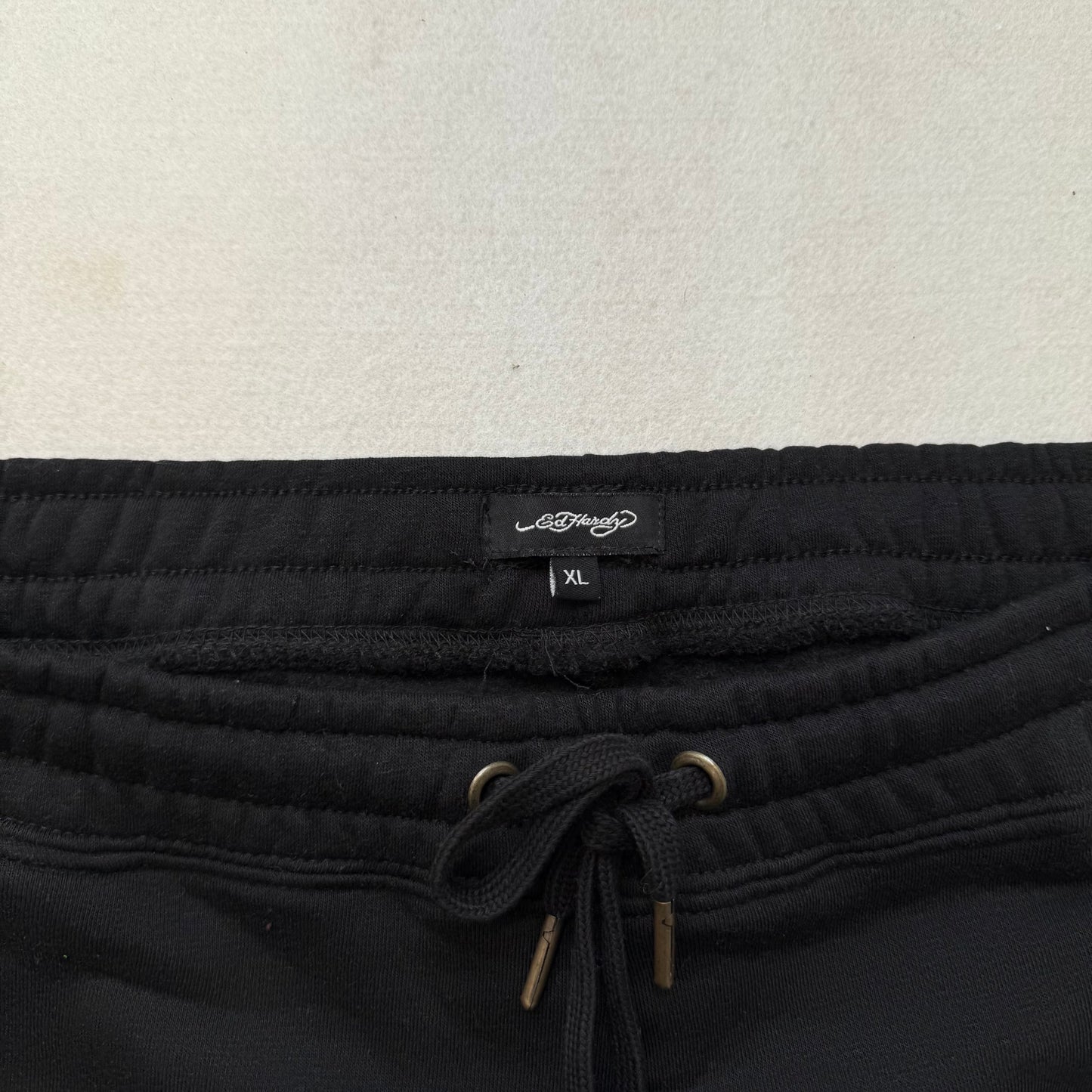 Ed Hardy Women's Black Wide Leg Track Pant Virgen de Guadalupe Graphic Size XL