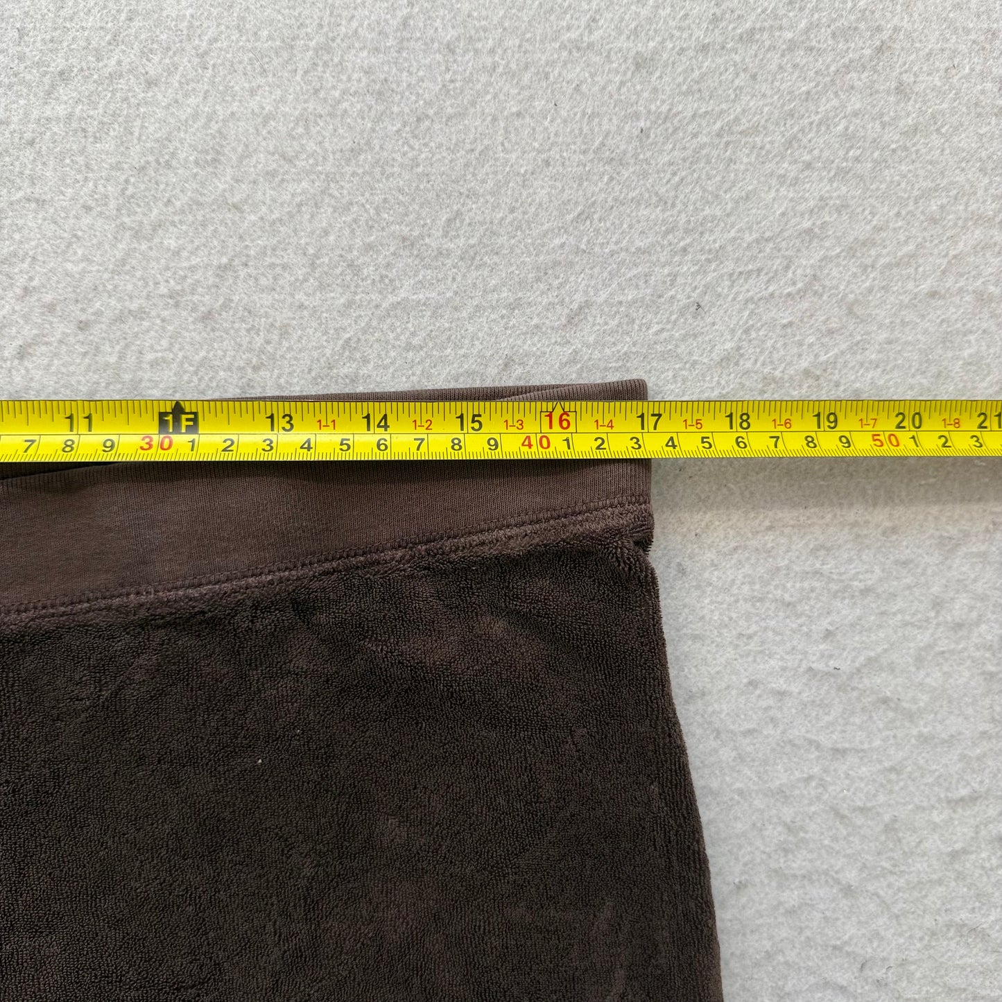 Vintage Juicy Couture Women's Dark Brown Terry Cloth Wide Leg Capris Pant Size L