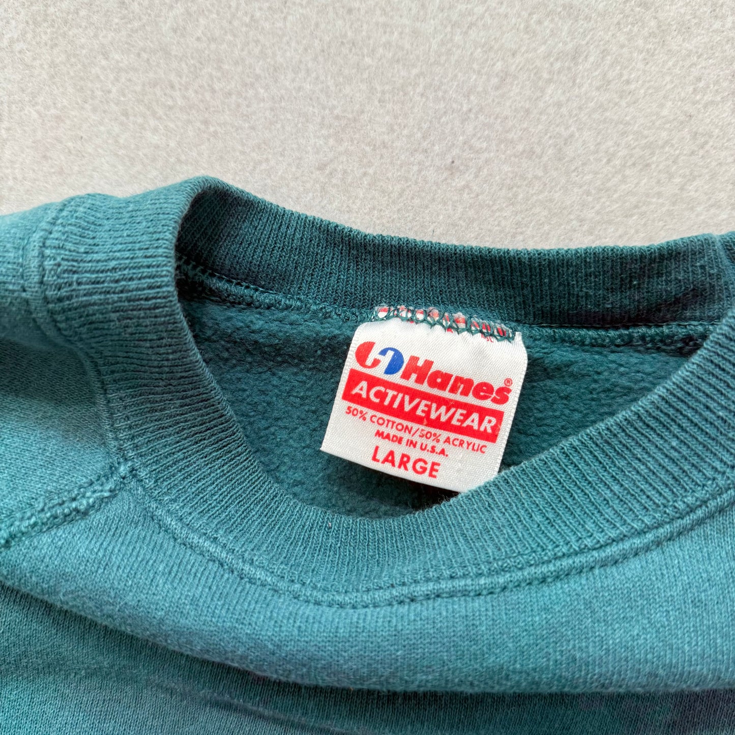 Hanes Women's Green Fleece Sweatshirt Crew Neck Activewear Casual Size L