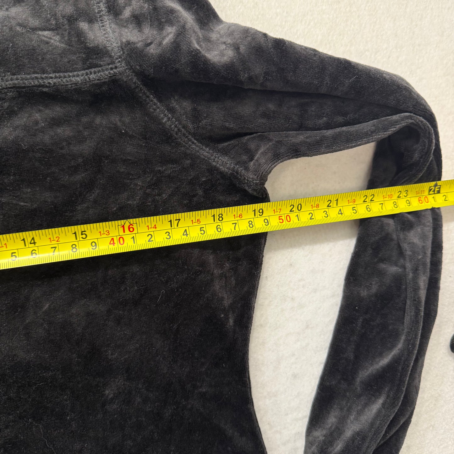 Juicy Couture Black Velour Full Zip Track Jackets Slim Fit Long Sleeve Size L