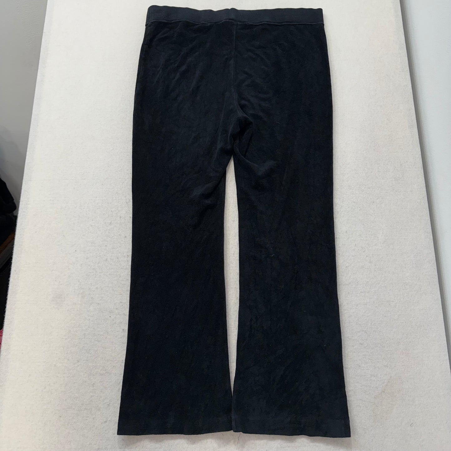 Juicy Couture Women's Black Terrycloth Flared Track Pant Loungewear Y2k Size M