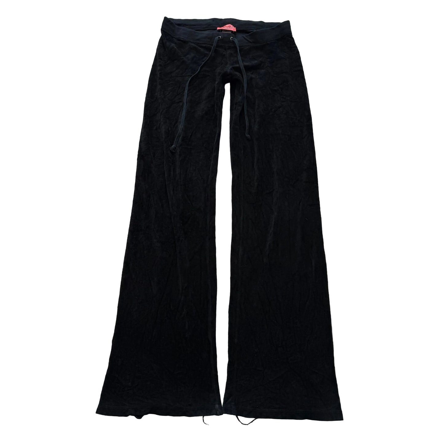 2003 Vintage Juicy Couture Women's Black Velour Flared Track Pant Casual Size P