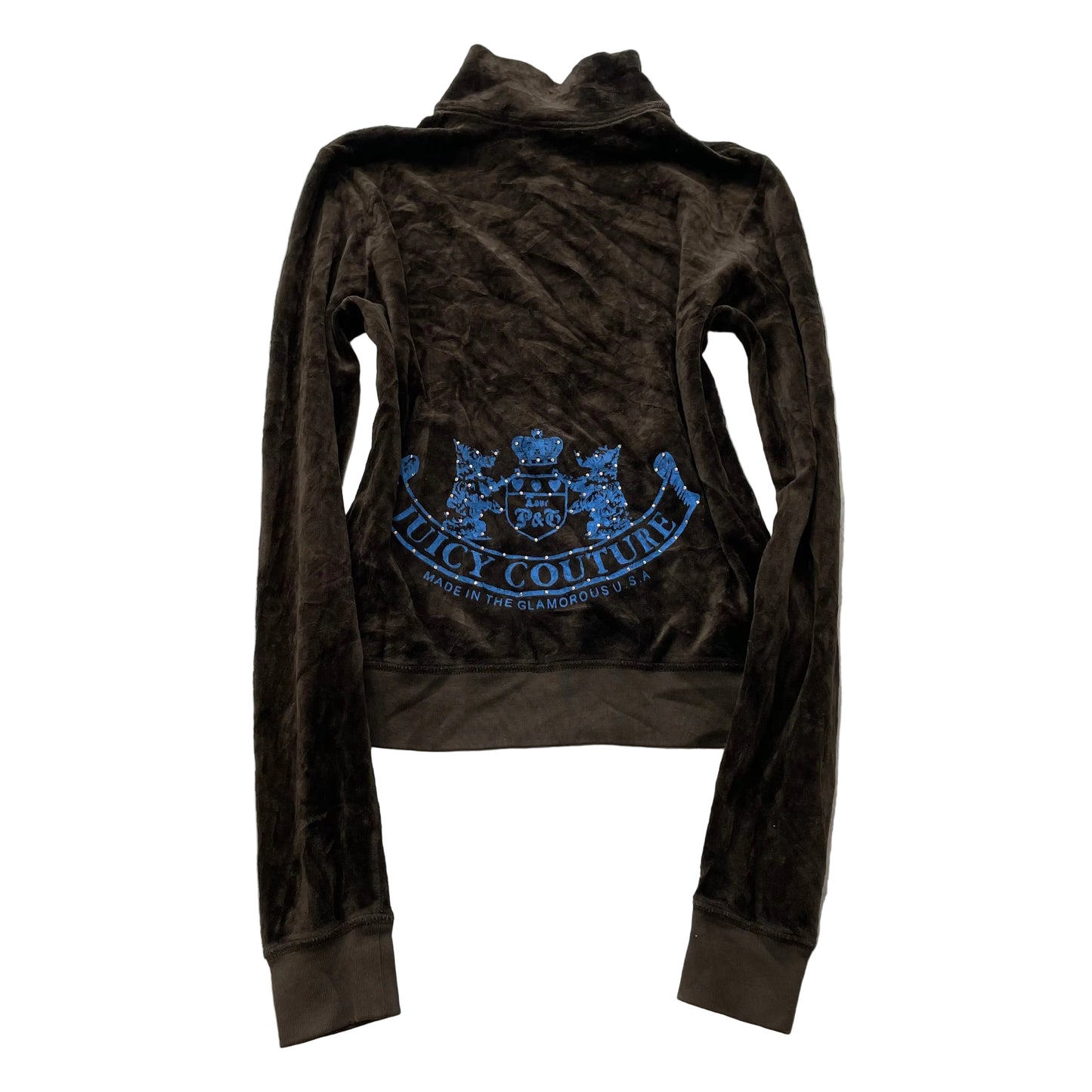 Vintage Juicy Couture Broken Juicy “J” Womens Dark Brown Track Jacket Size L