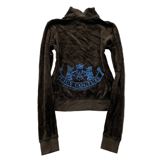 Vintage Juicy Couture Broken Juicy “J” Womens Dark Brown Track Jacket Size L