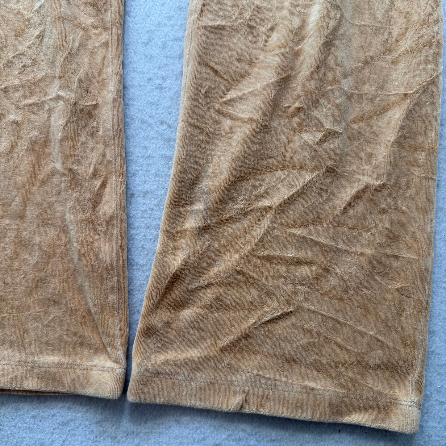 Juicy Couture Women Camel Velour Flared Track Pants Loungewear Drawstring Size M