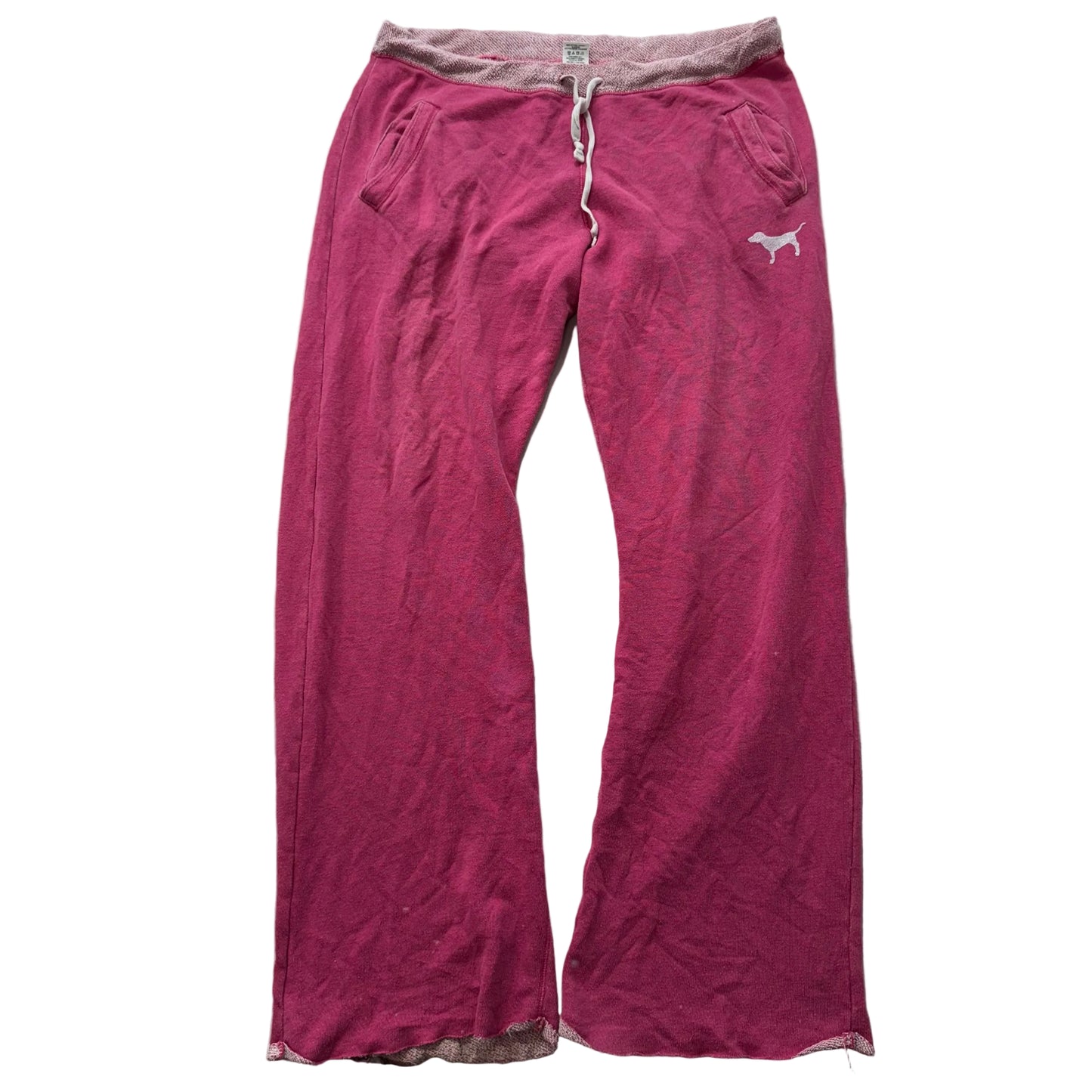 PINK By Victoria’s Secret Pink Flare Track Pants Drawstring Dog Logo Size L