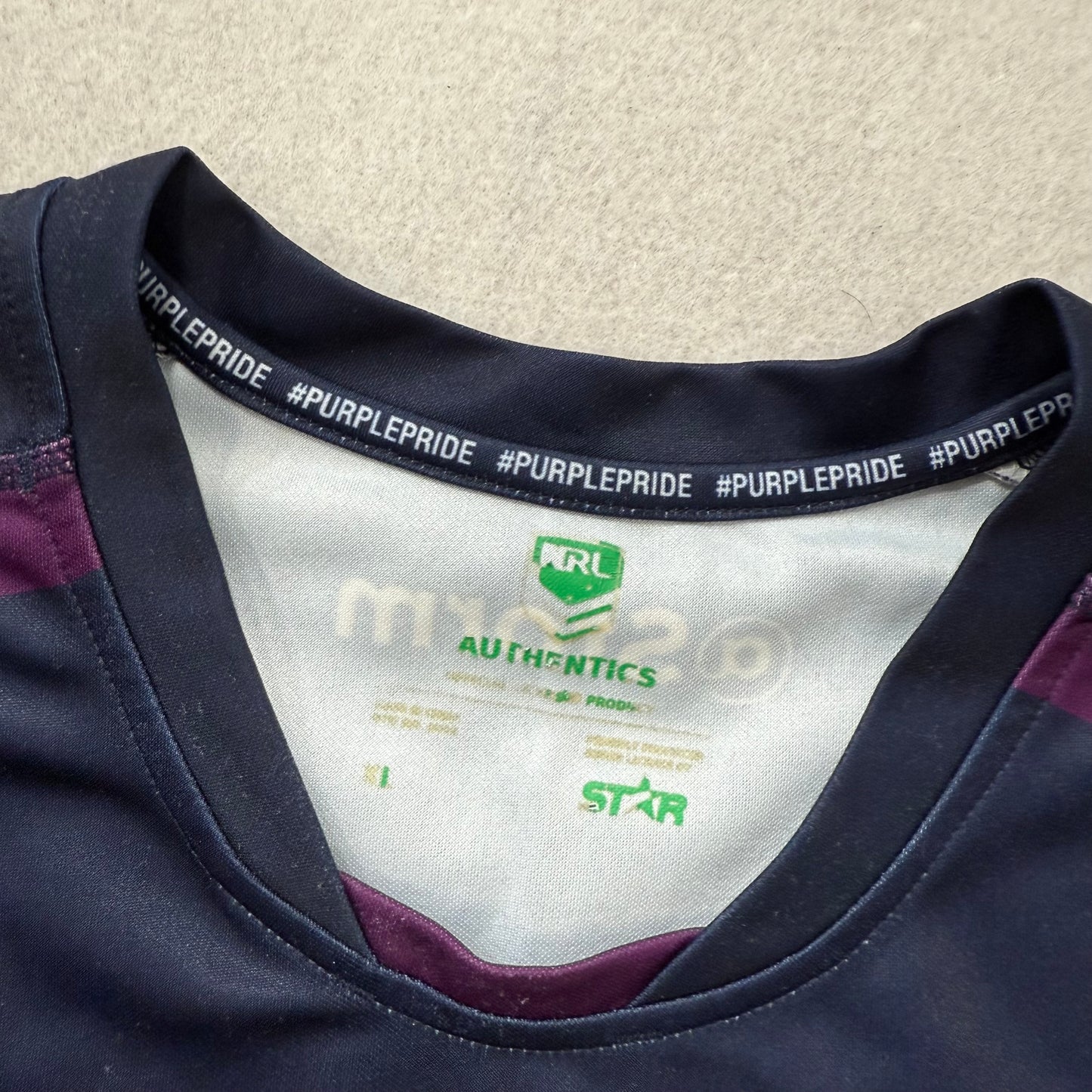 Melbourne Storm 2015 NRL Men's Purple Navy #51 Premiers Sports Jersey Size XL