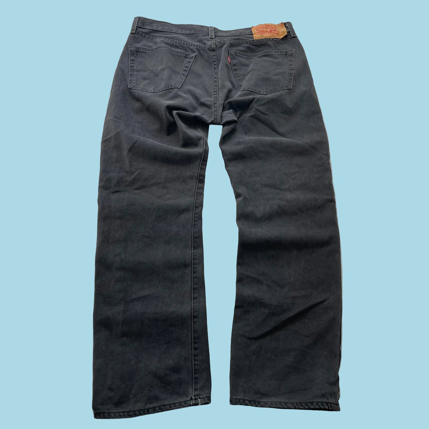 Levi's 501 Original Fit Men's Faded Black Denim Jeans Button Fly Size 36x30