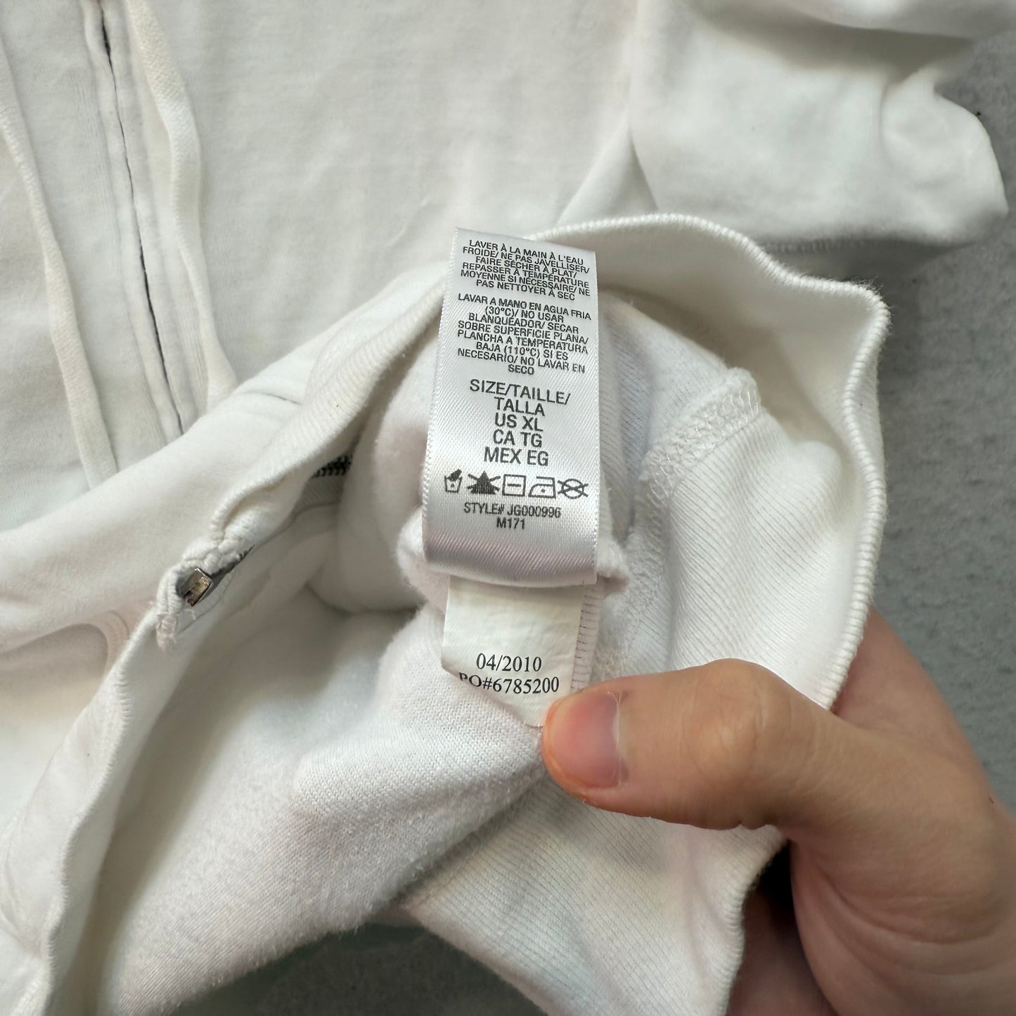 RARE Juicy Couture Womens White Velour Short Sleeve Floral Zip-Up Hoodie Size XL