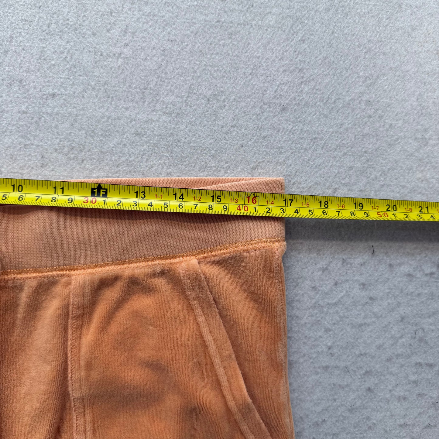 Juicy Couture Women's Light Orange Velour Flared Track Pant Snap Pockets Size L