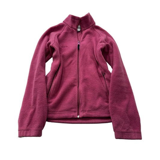 Columbia Sportswear Womens Fuchsia Pink Fleece Zip-Up Jacket Pockets Logo Size S