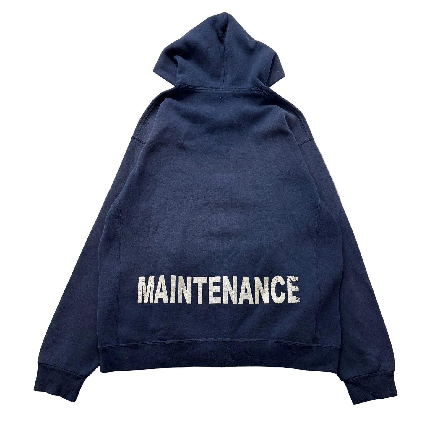 Russell Athletic Men's Navy Blue Cotton Relaxed Fit Full Zip Hoodie Logo Size XL