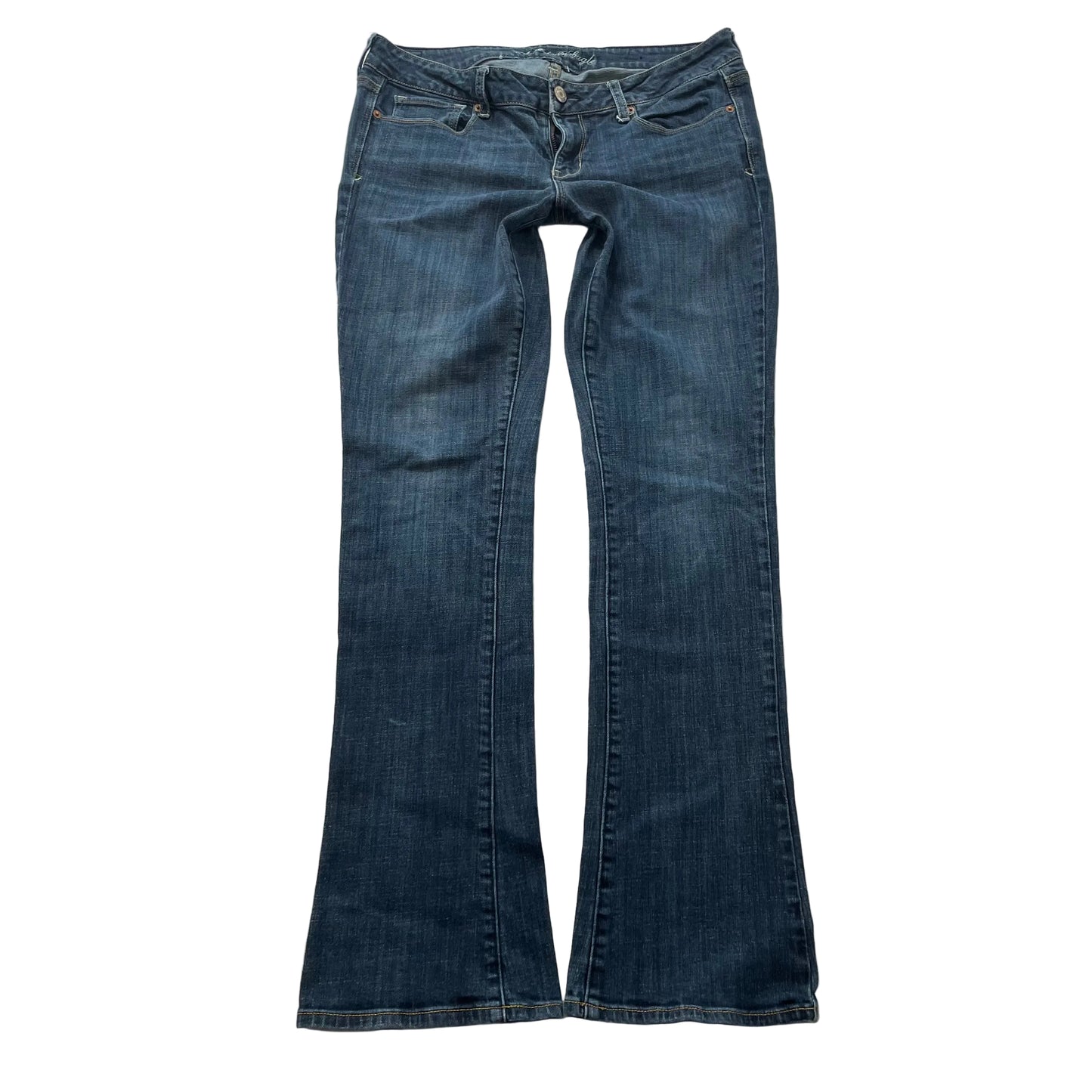 American Eagle Skinny Kick Women's Blue Bootcut Jeans Pockets Stretch Size 14