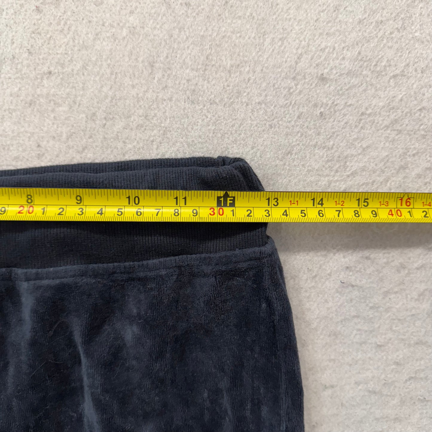 Vintage Juicy Couture Womens Charcoal Velour Flared Track Pant Drawstring Size S