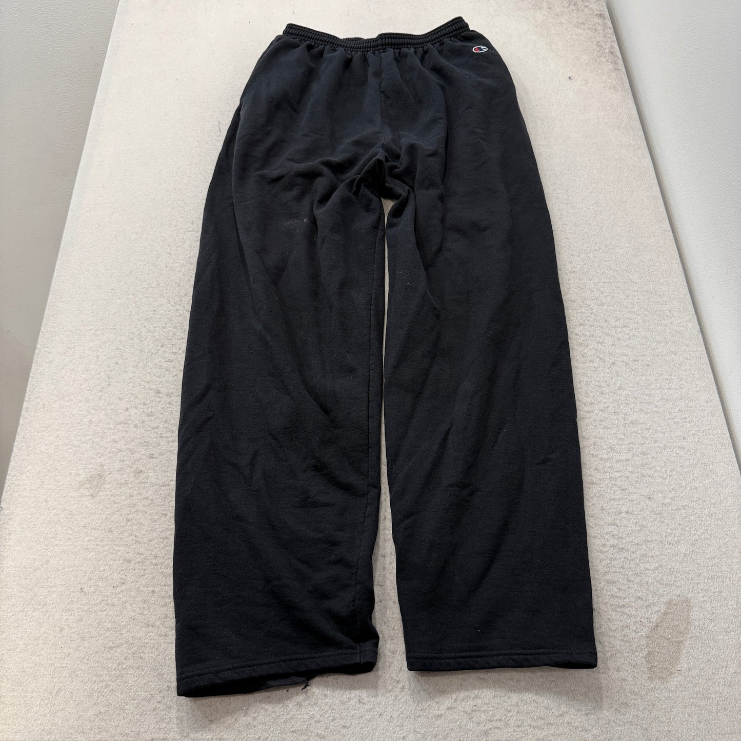 Champion Eco Authentic Womens Black Fleece Wide-Leg Sweatpants Baggy Logo Size L