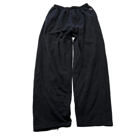 Champion Eco Authentic Womens Black Fleece Wide-Leg Sweatpants Baggy Logo Size L