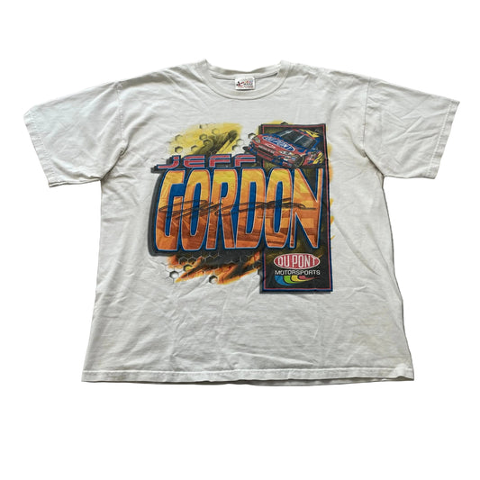 Vintage Jeff Gordon NASCAR Chase Men's White Cotton T-Shirt Short Sleeve Size XL
