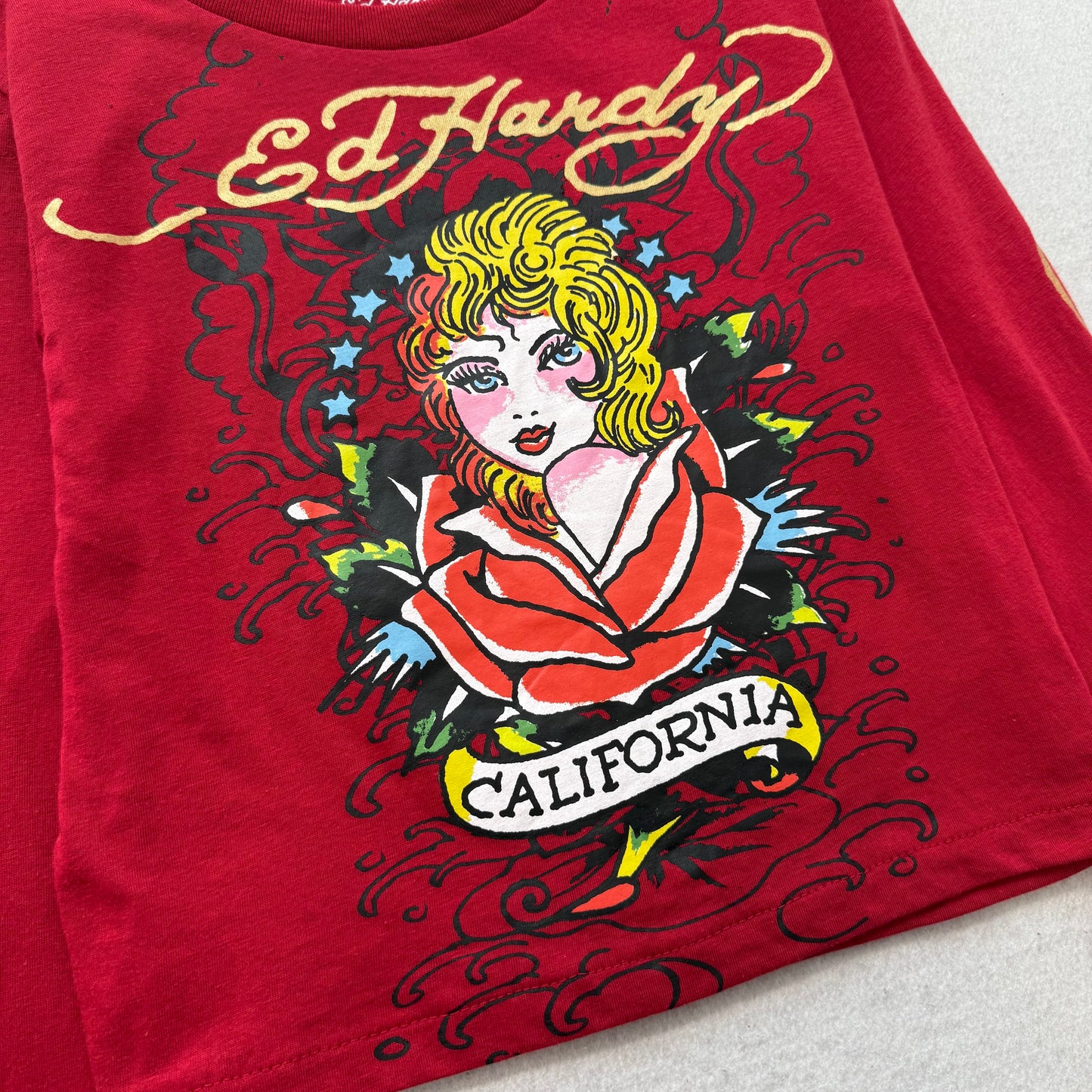 ED HARDY “Koi” BURGUNDY LONG SLEEVE BABY TEE