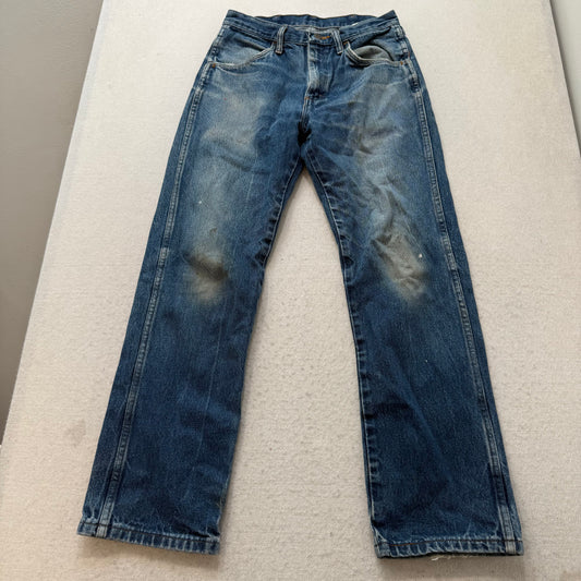 Wrangler Rustler Men's Blue Denim Straight Leg Jeans Workwear Zip-Fly Size 30x30