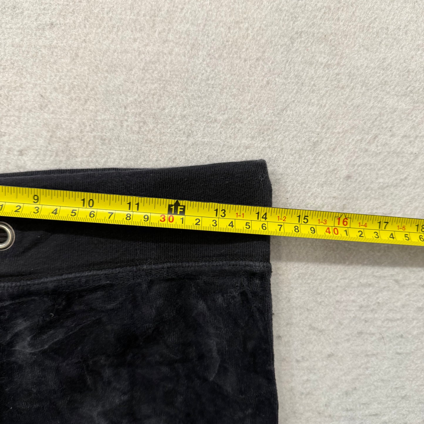 Vintage Juicy Couture Women's Black Velour Flared Track Pant Loungewear Size S