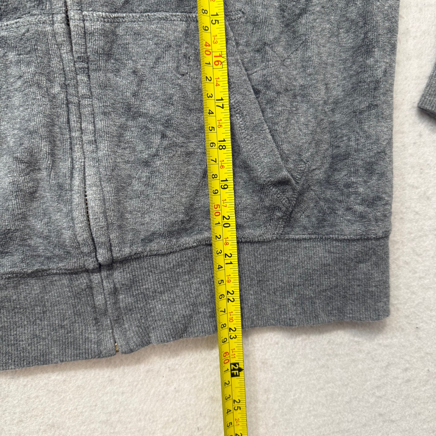 PINK by Victoria's Secret Women's Gray Velour Zip Up Hoodie Pockets Logo Size S