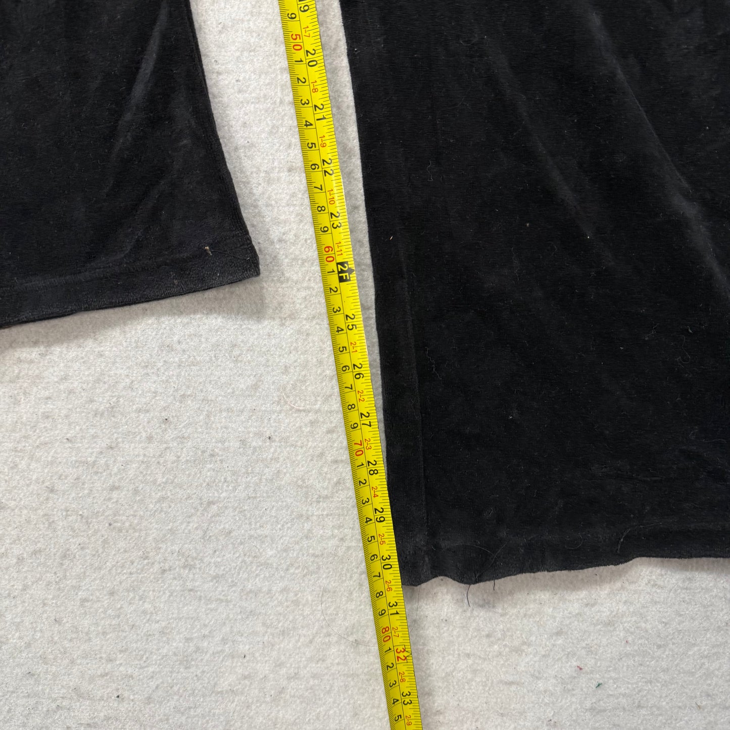 Vintage Juicy Couture Women Black Velour Flared Leg Track Pant Loungewear Size L