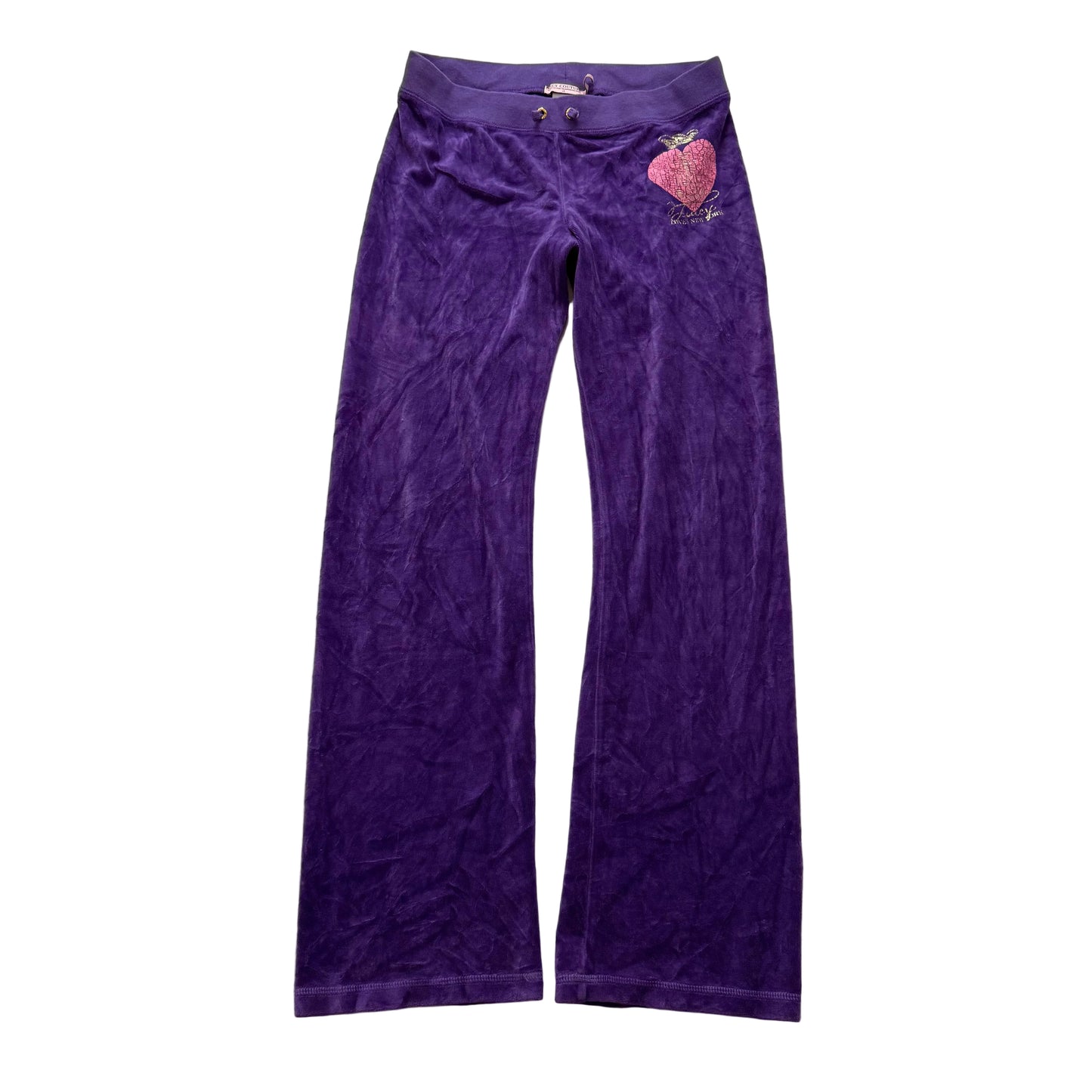 Juicy Couture Women's Royal Purple Velour Flared Track Pant Drawstring Size 12