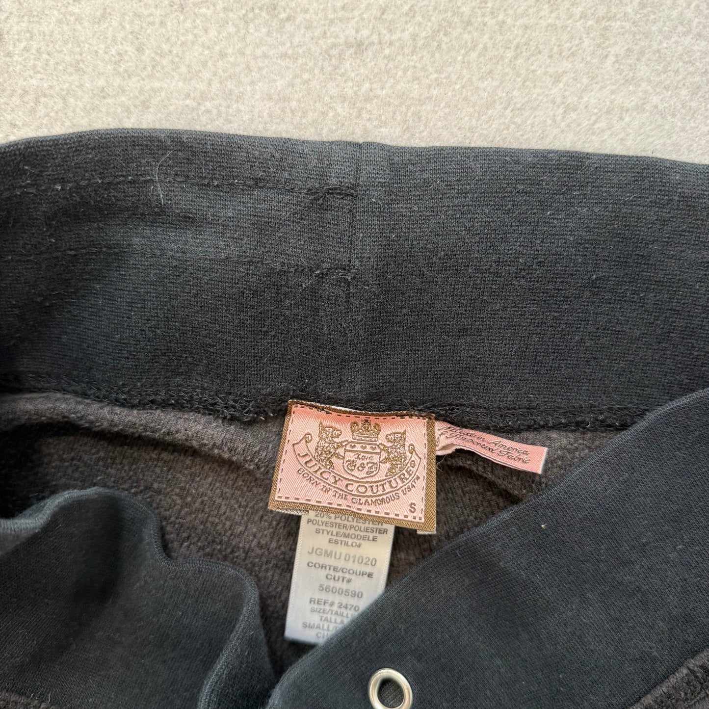 Vintage Juicy Couture Women's Black Velour Flared Track Pants Loungewear Size S