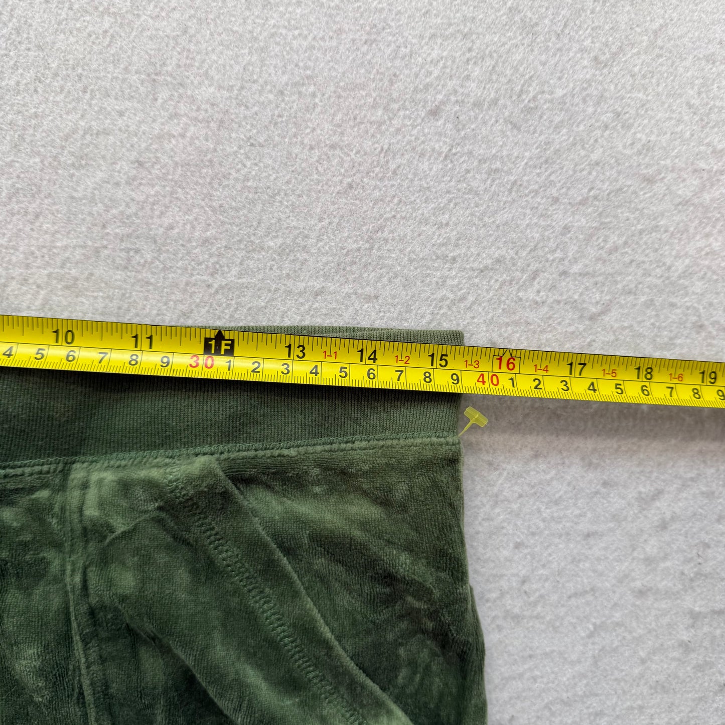 Vintage Juicy Couture Women's Green Velour Flared Track Pants Drawstring Size L