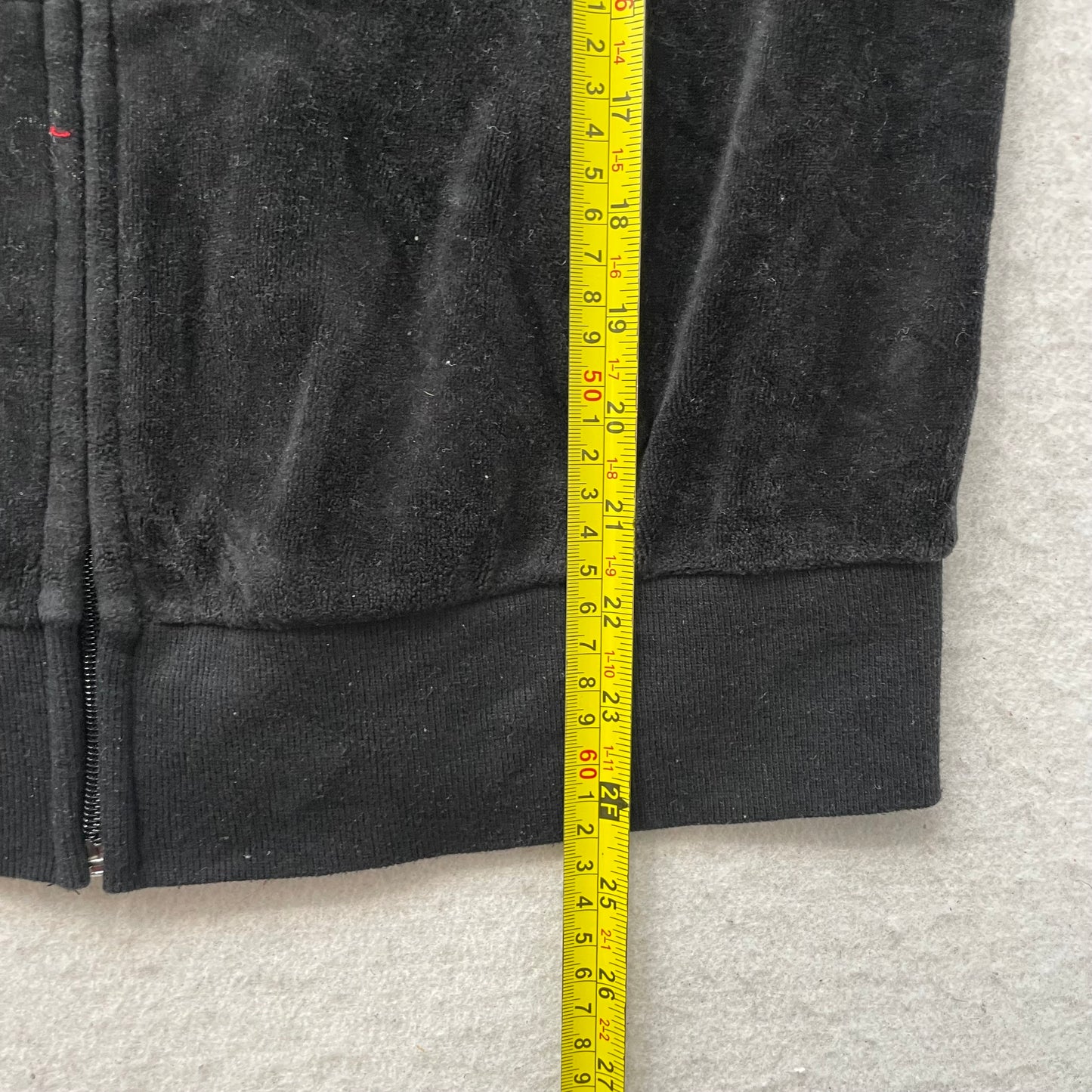 Vtg Juicy Couture Womens Black Velour Tracksuit Set Graphic Hoodie & Pant Size L