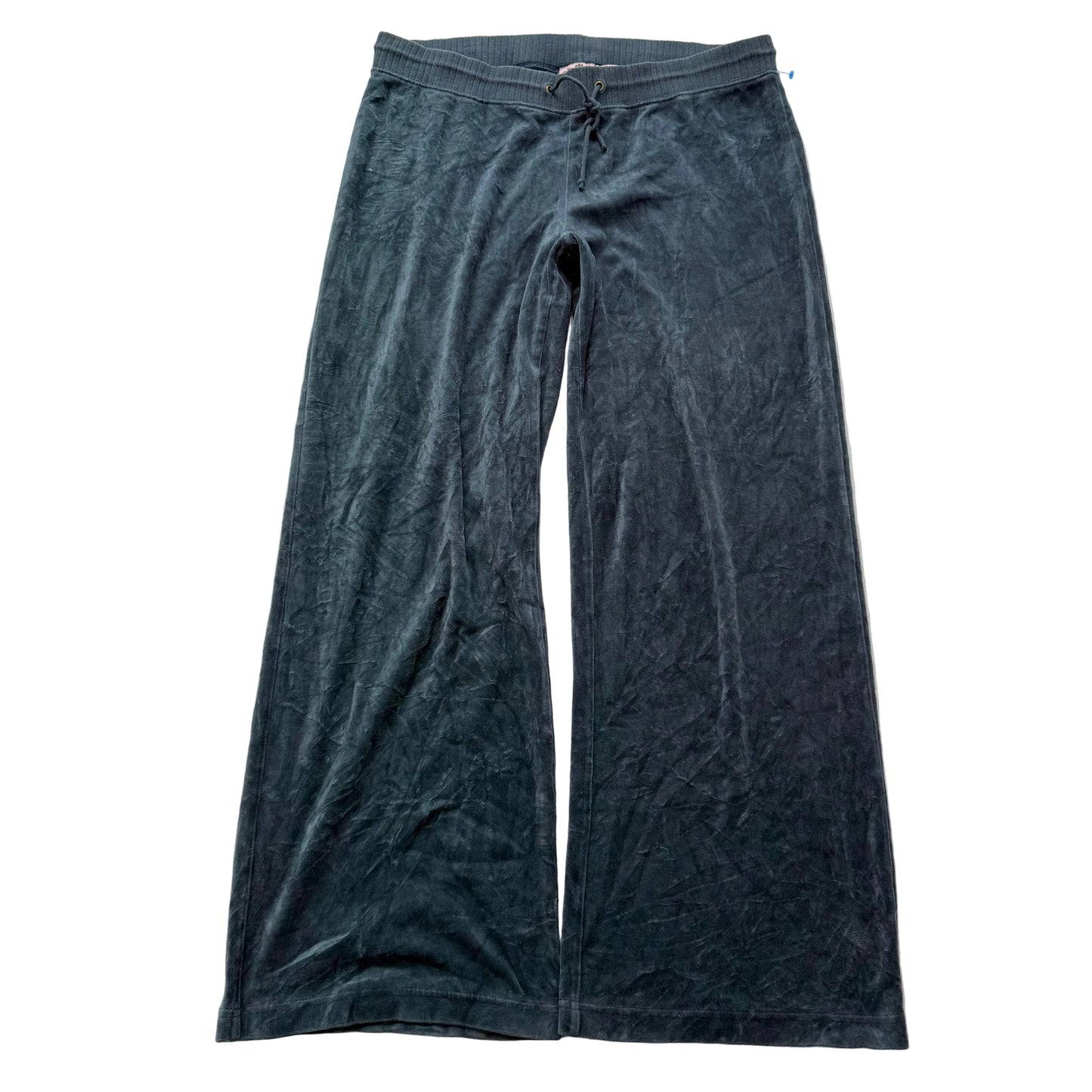Juicy Couture Women's Deep Sea Green Velour Flared Track Pants Drawstring Size M