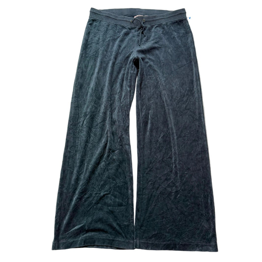 Juicy Couture Women's Deep Sea Green Velour Flared Track Pants Drawstring Size M