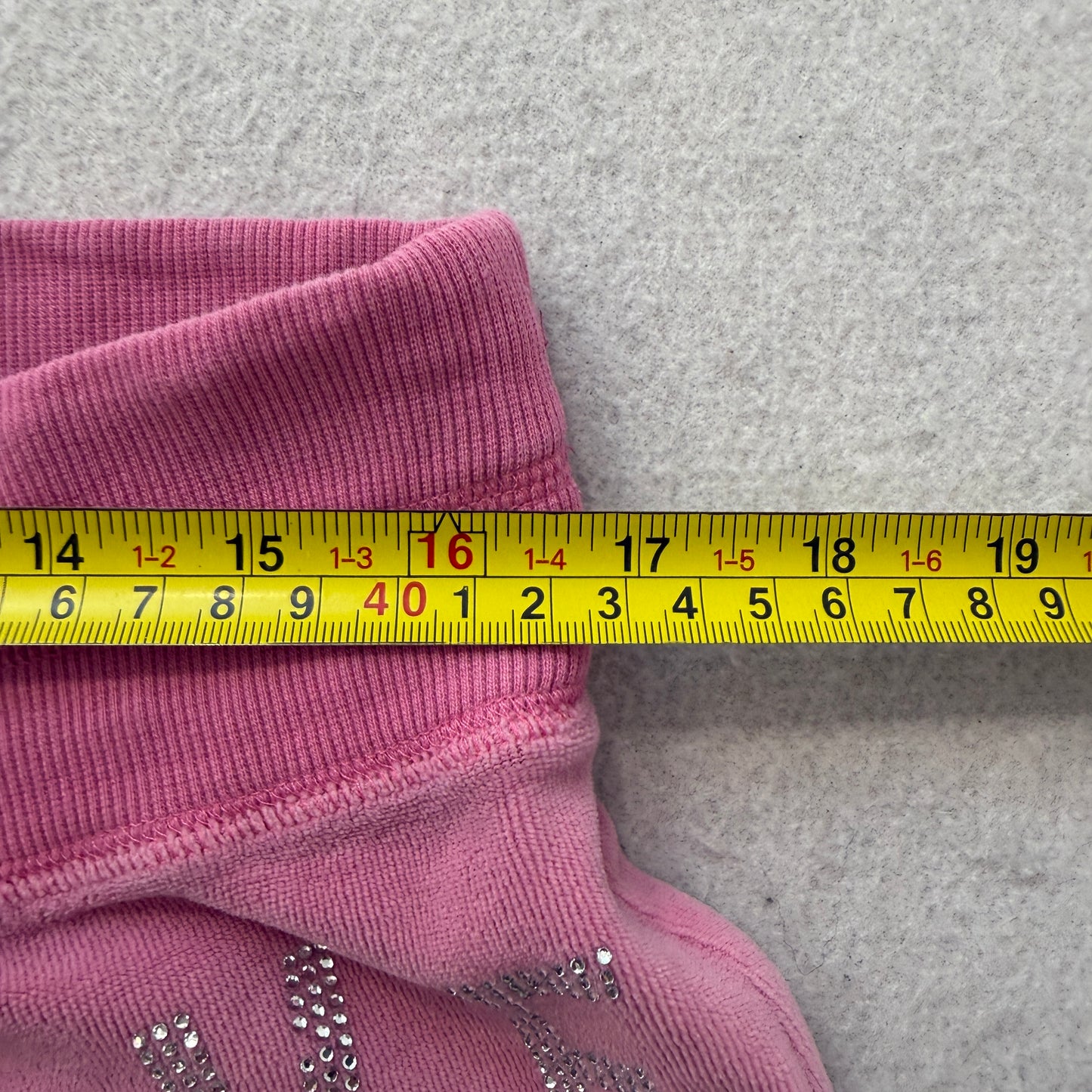 Victoria's Secret PINK Womens Pink Velour Flared Track Pants Rhinestone Size M