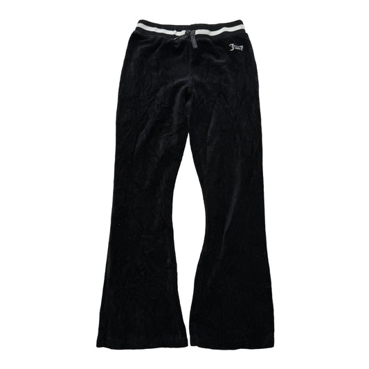 Juicy Couture Women's Black Velour Flared Track Pant Elastic Waistband Size 8/10