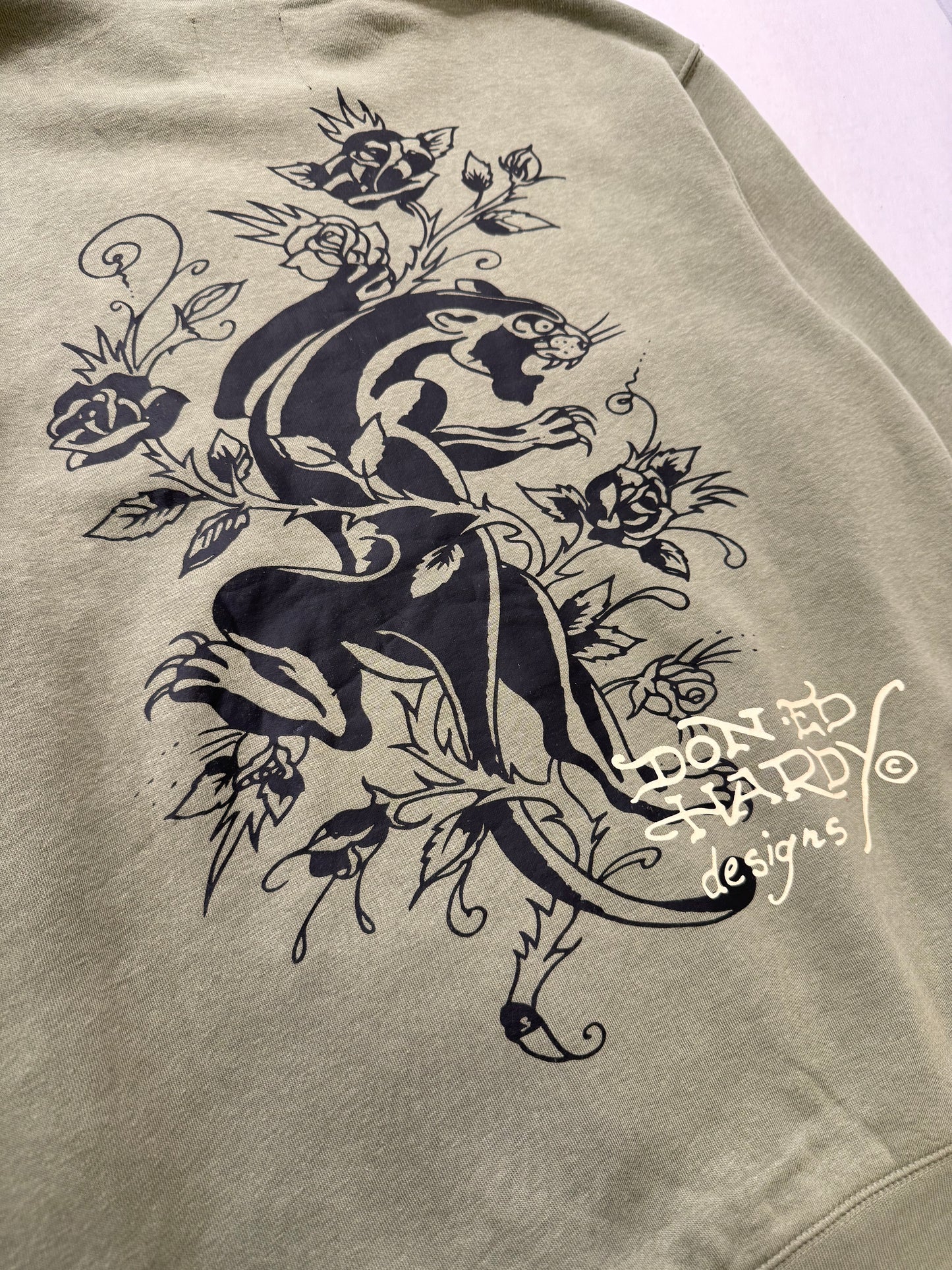 ED HARDY “Dragon Heart” SAGE ZIP UP HOODIE - Clean Curriculums 