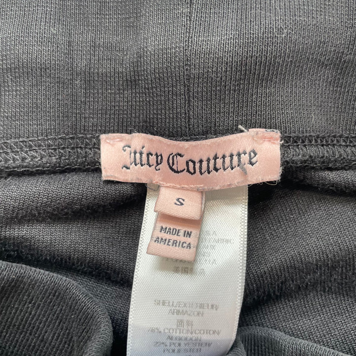 Juicy Couture Womens Black Velour Flared Track Pant Loungewear Drawstring Size S