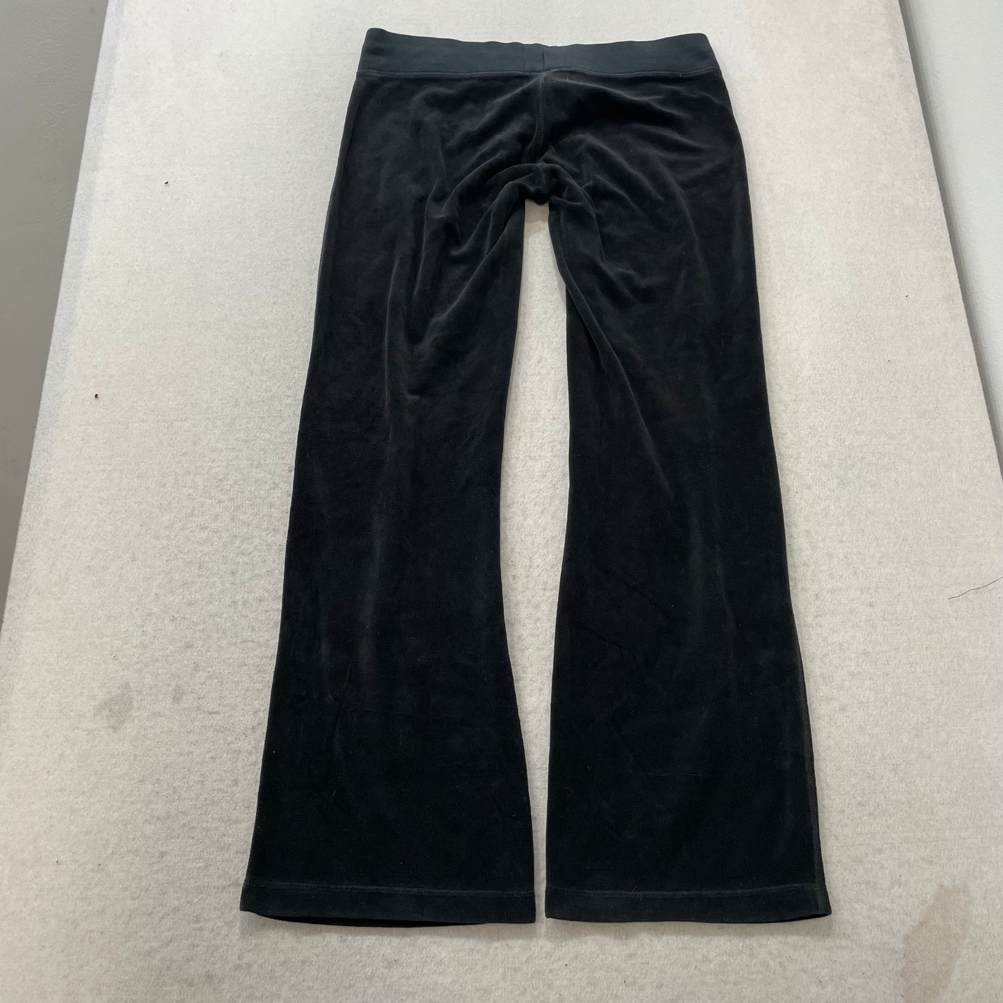 Vintage Juicy Couture Women's Charcoal Velour Flare Track Pant Drawstring Size S