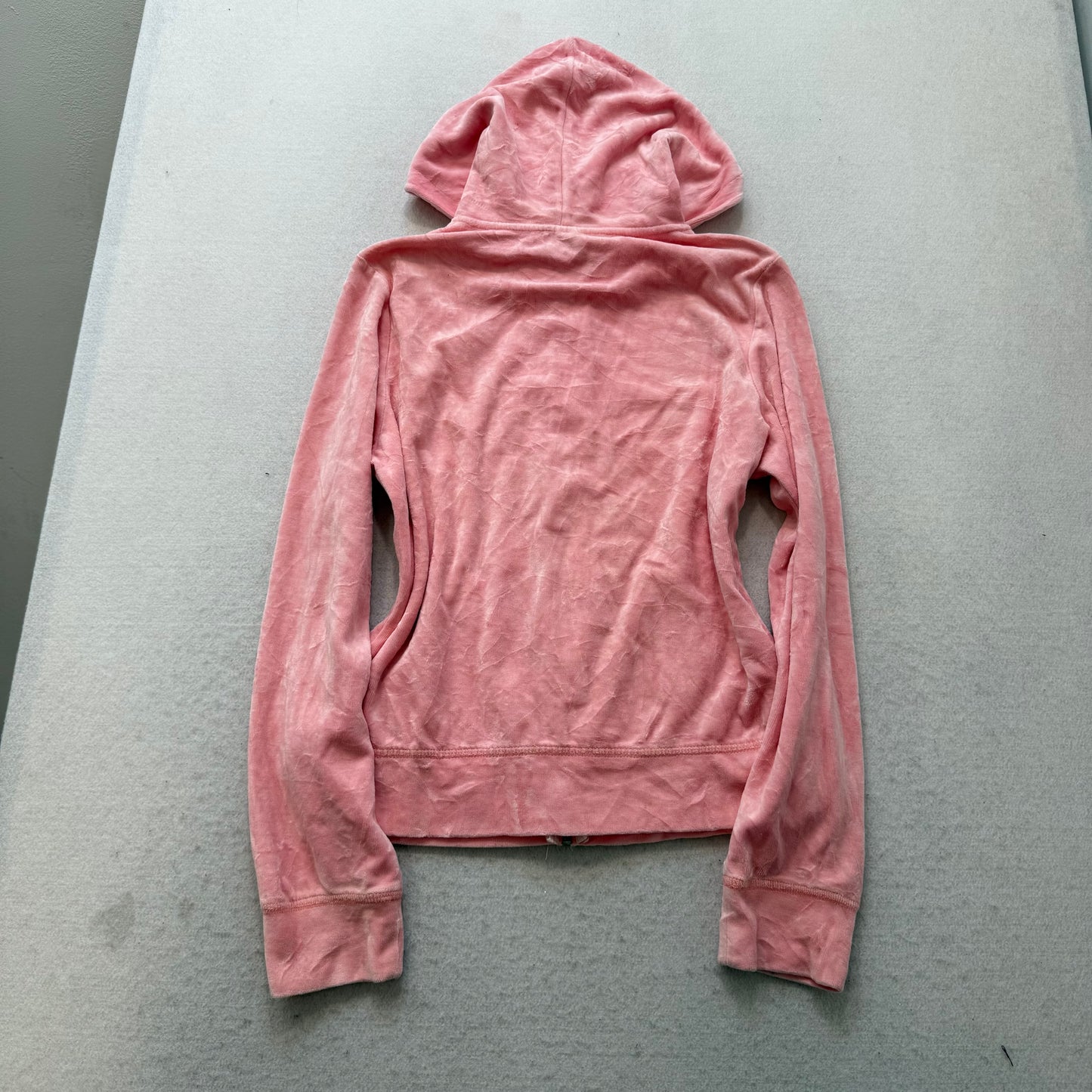 Juicy Couture Women's Pink Zip-Up Hoodie & Drawstring Pants Tracksuit Set Size L