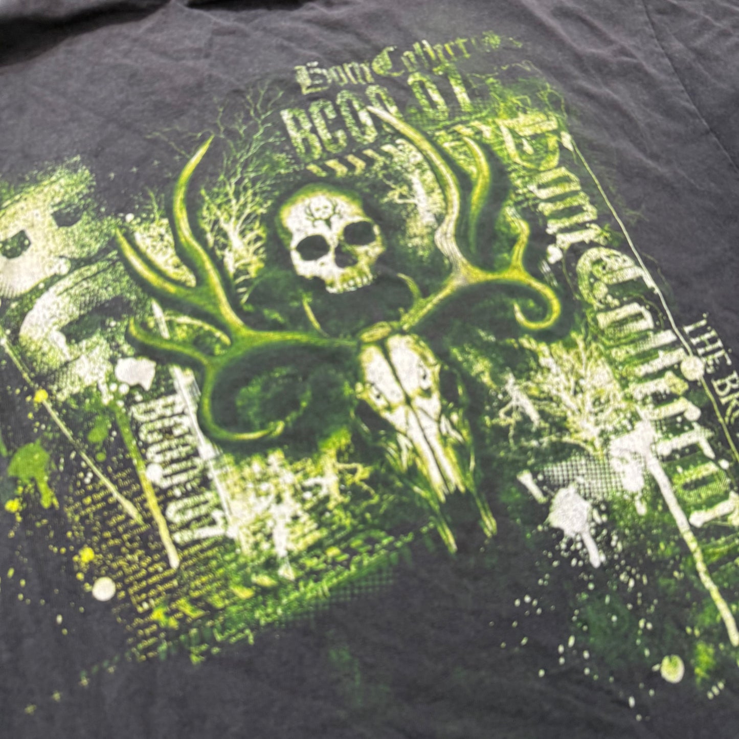 Alstyle Apparel Black Cotton T-Shirt Short Sleeve Skull Graphic Crew Neck Size L