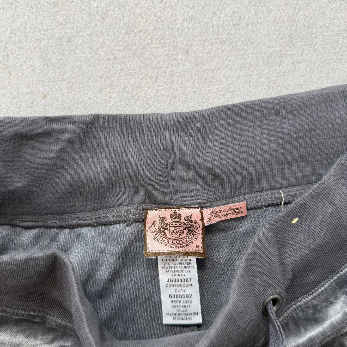 Juicy Couture Women's Smirking Gray Velour Flared Track Pant Low Rise Y2K Size M