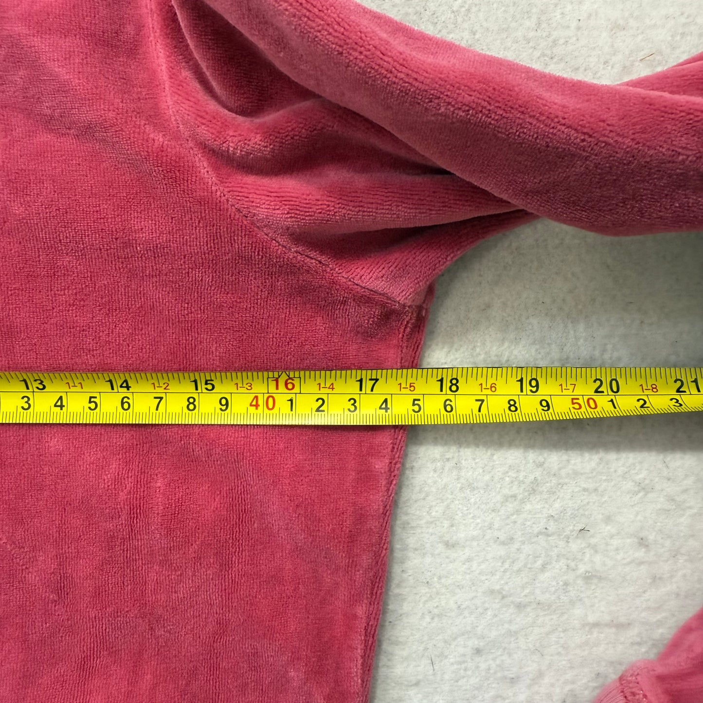 Juicy Couture Deep Rose Velour Tracksuit Set Zip Up Hoodie & Flared Pant Size M