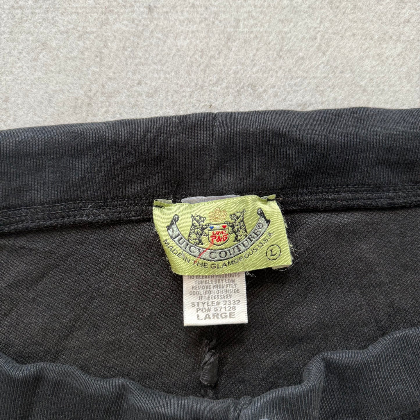 Vintage Juicy Couture Black Velour Tracksuit Set Zip-Up Hoodie & Pant Y2k Size L