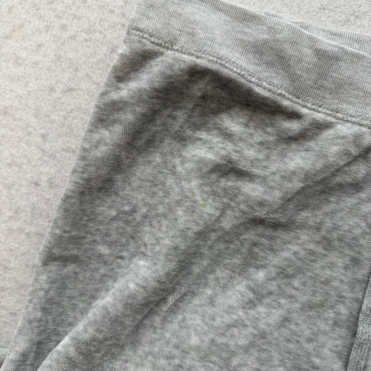 Juicy Couture Women's Heather Grey Velour Flared Track Pants Drawstring Size M